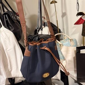 Burberry Navy and Brown Shoulder Bag